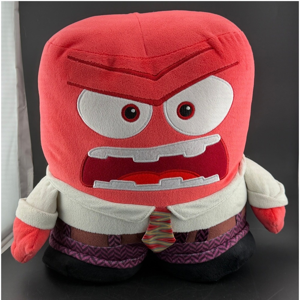 Disney Pixar Inside Out 2: Anger Plush Stuffed Toy, Just Play, Red Emotion, 10"